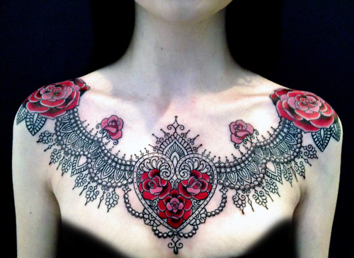 Unfinished Saira Hunjan chest piece As beautiful as it is in this state 