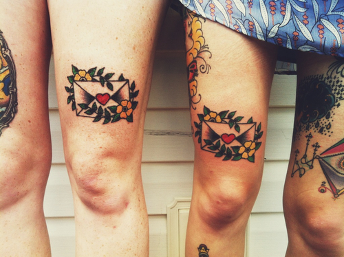 Cute matching envelope tattoos – Things&Ink