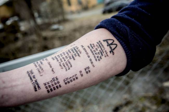 Receipt Mcdonald S Tattoo