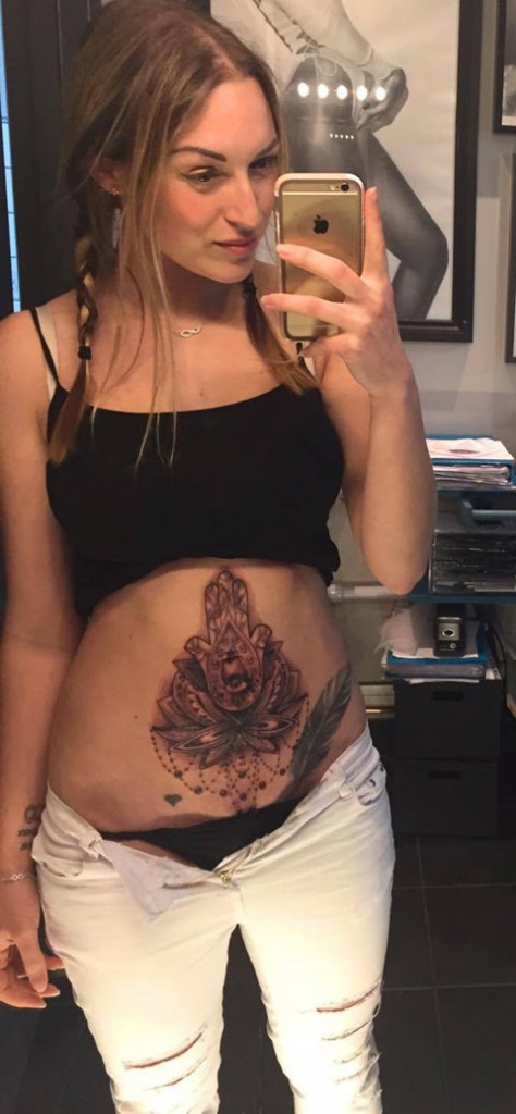 stomach tattoos for women to cover stretch marks