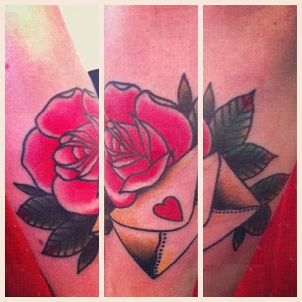 Sister rose and envelope tattoos Sister rose and envelope tattoos