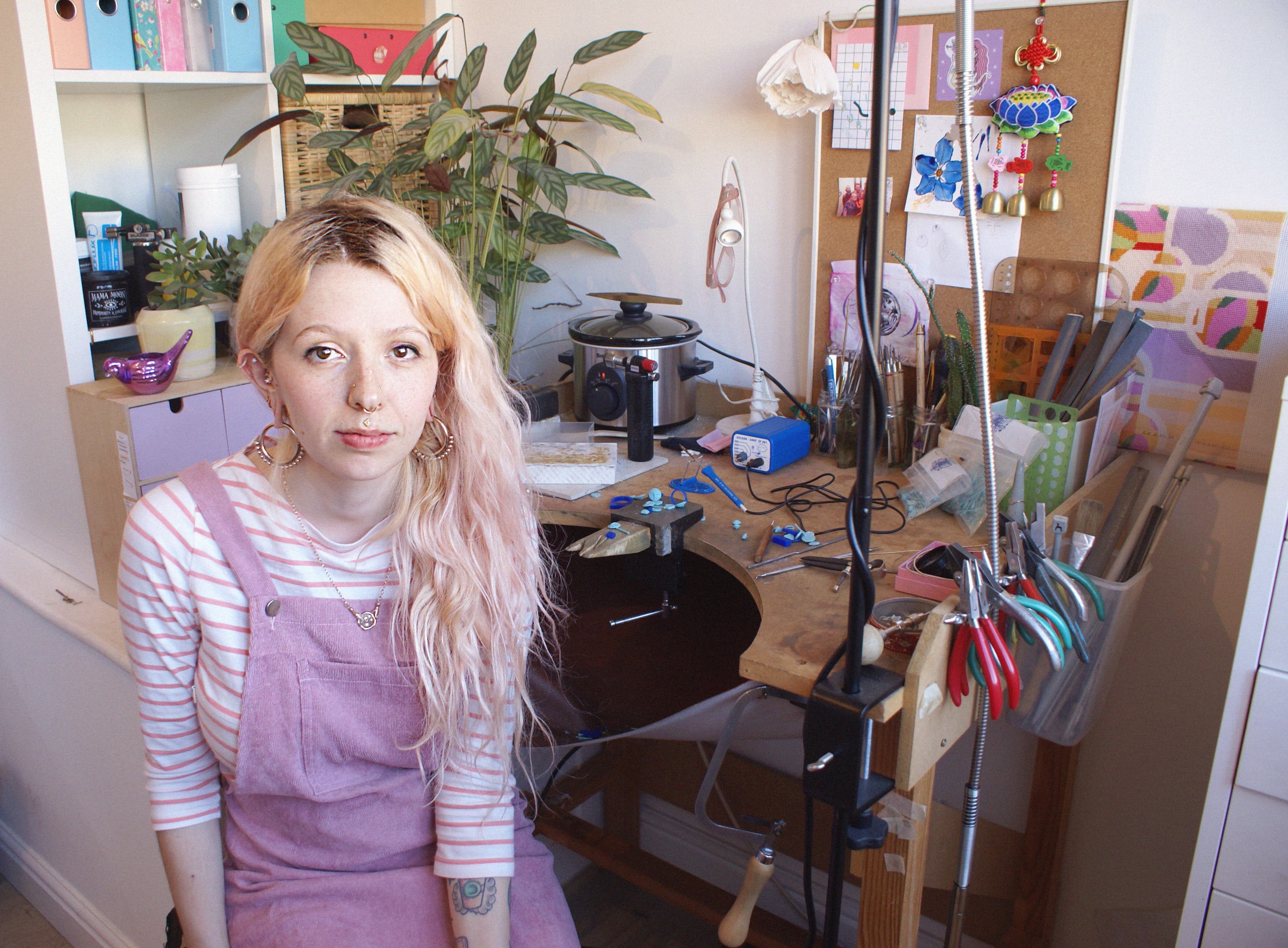 Alice in her home studio 