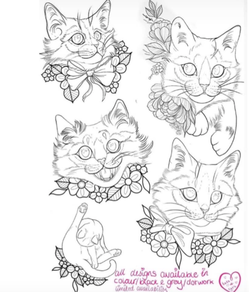 tattoo cat flash