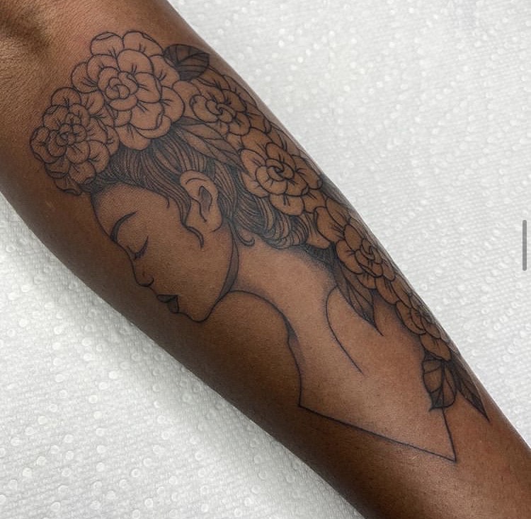 Fine lines and delicate shading come together into tattoos that portray the...