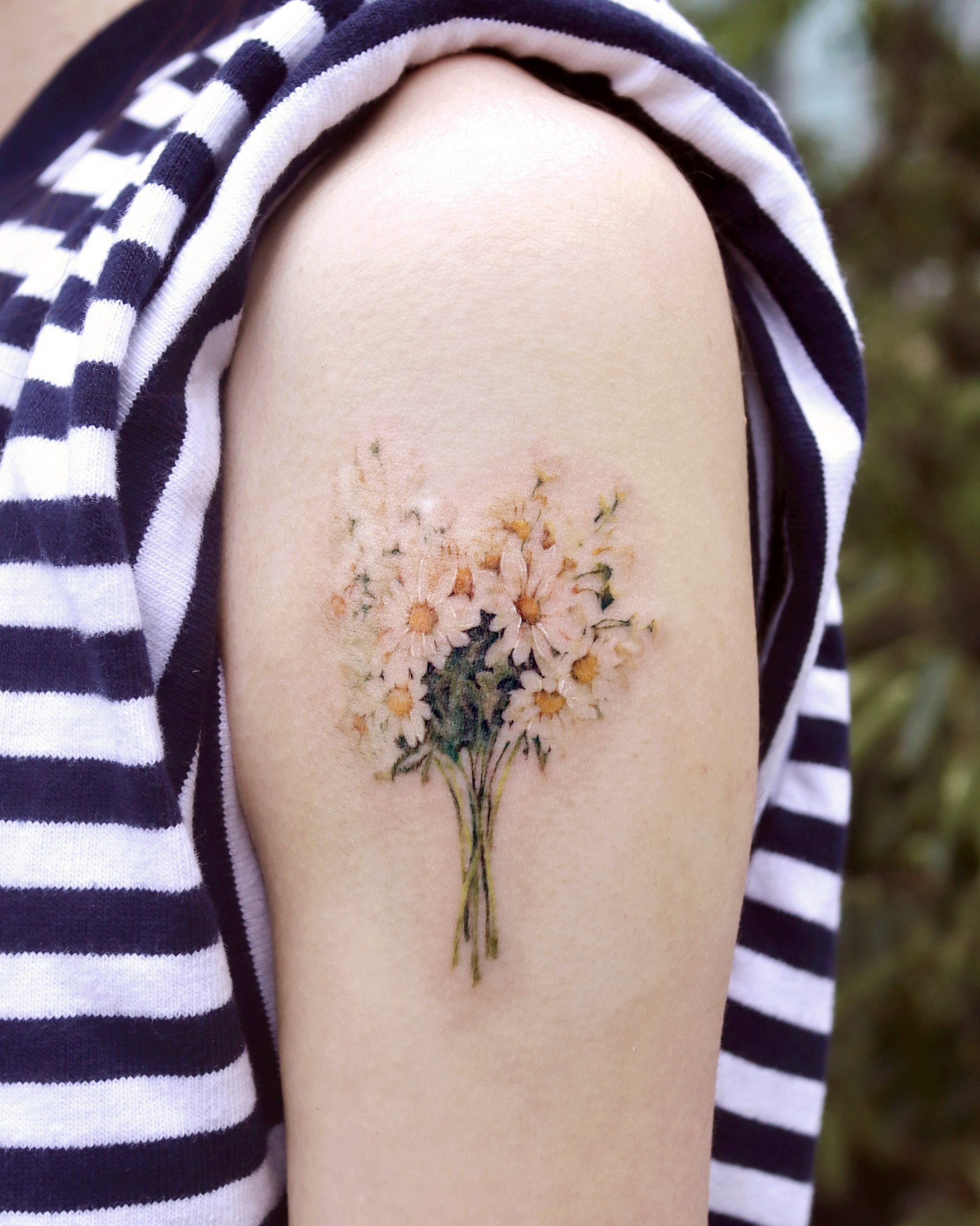 Tattoo uploaded by Serina Brown • Flower power🌸🌸 #geometric #flower  #color #bright #blue #geometricflower • Tattoodo
