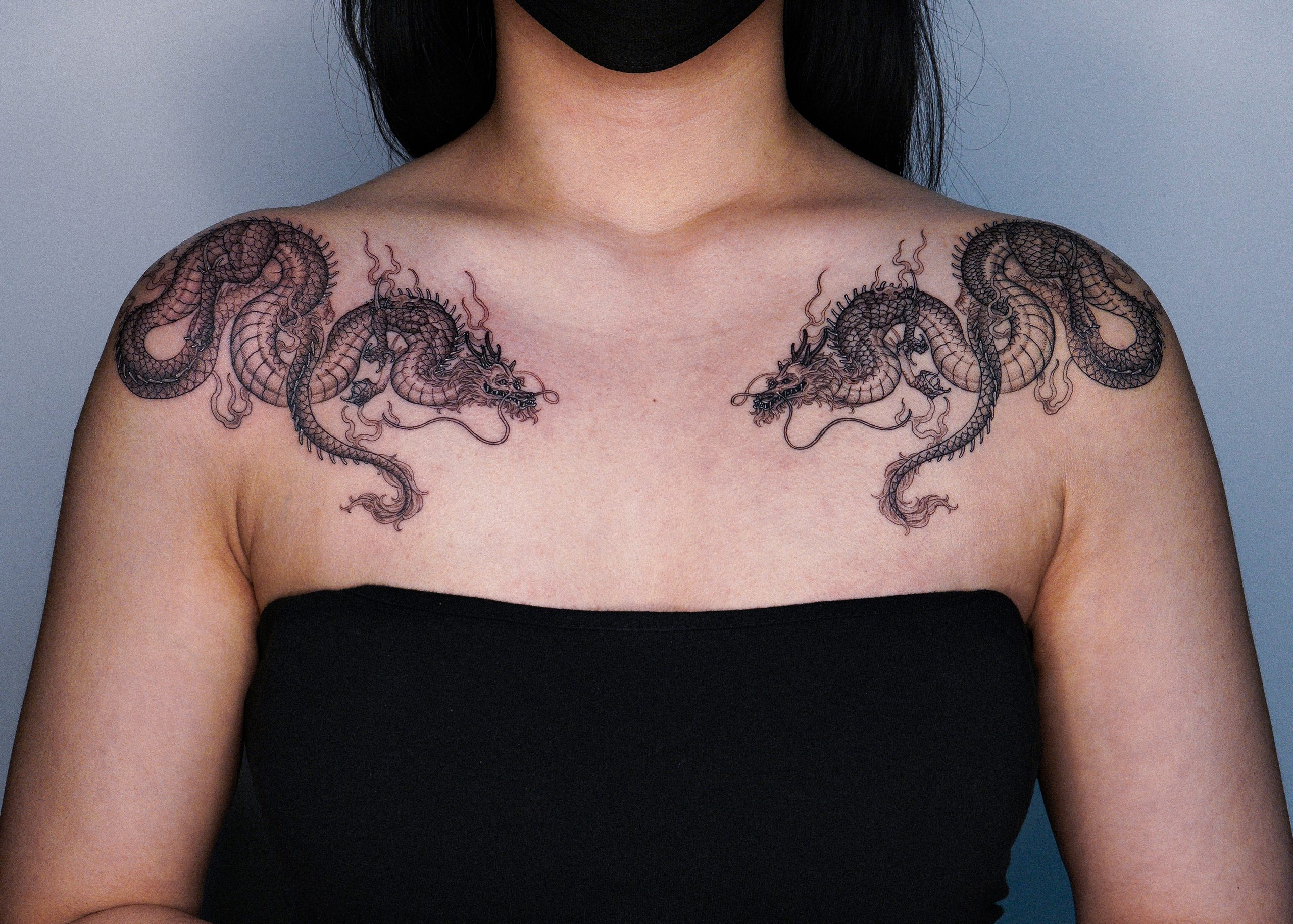 Dragon Chest Tattoo Ideas - wide 1