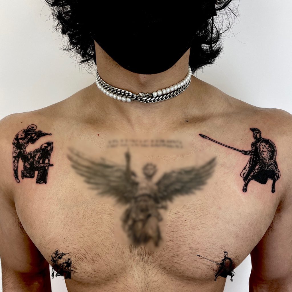 Black chest tattoos