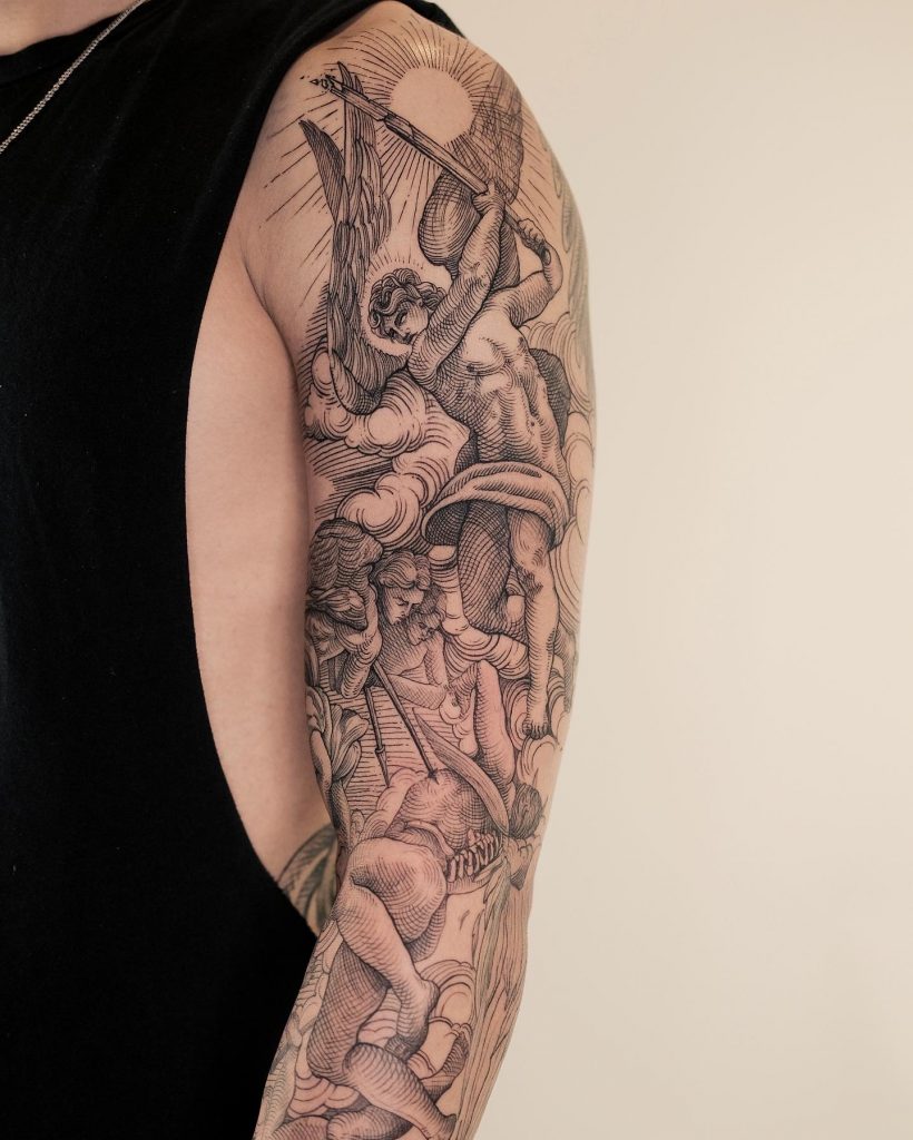 Greek Gods Gravure tattoo