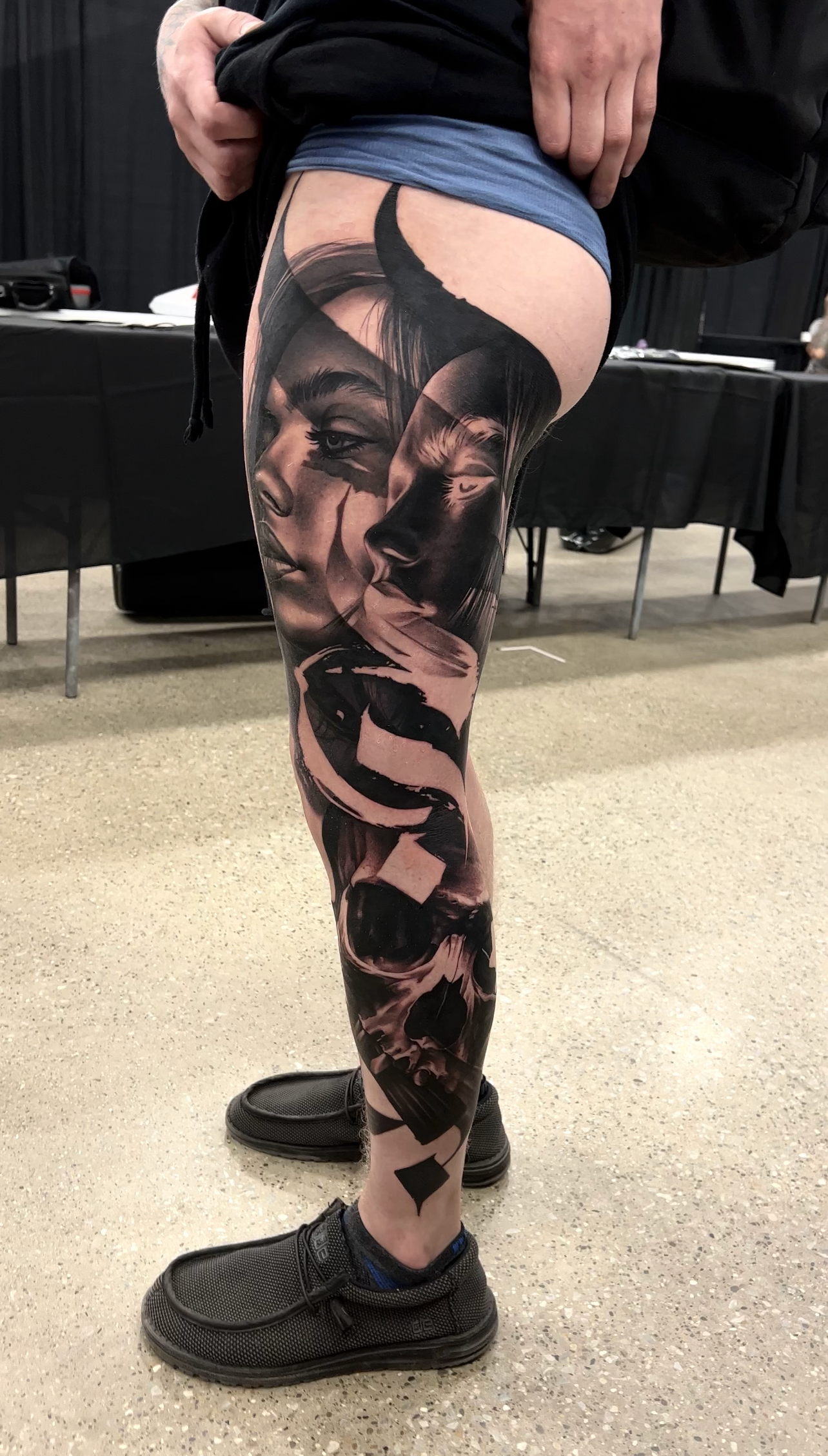 HALF LEG SLEEVE ONE SITTING Today we did a Greek theme leg tattoo half leg  tattooed in 10 hours. My client from Germany was amazing he did not move.  By